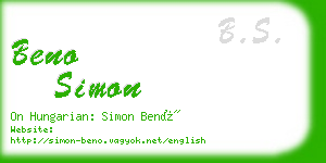 beno simon business card